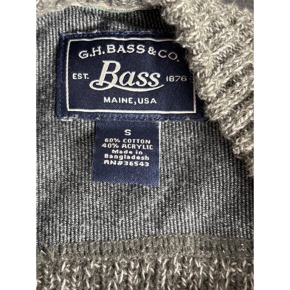 Vintage G.H. Bass & Co. Men's Gray Heather Knit Crew Neck Sweater Size S - Picture 6 of 10